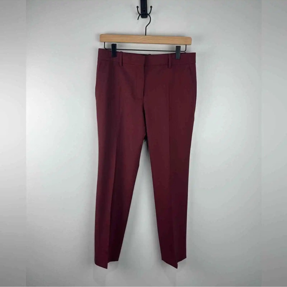 Seeking Theory maroon wool blend pants in 6/8 ... 88% wool, 10% poly, 2% spandex
